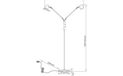 Sandnes Golvlampa Dubbel 140cm Stål