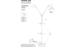 Sandnes Golvlampa Dubbel 140cm Stål