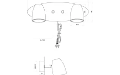 Sandnes Vägglampa Dubbel 32cm Vit