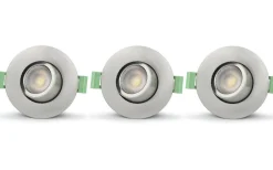 Sanna 230V Spotlight 3000/4000K 6W 3-pack Borstad Stål IP65