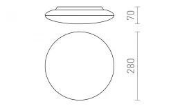 Sassari Plafond 28cm 24W 3000K Vit IP65