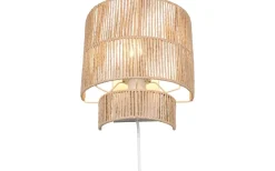 Satna Vägglampa E27 brun/pappersgarn