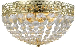 Saxholm Kristallplafond Guld 27cm 2xE14