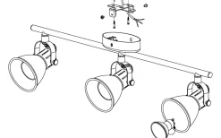 Seras Takspotlight 60cm GU10 LED 3000K 3x3W Vit