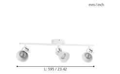 Seras Takspotlight 60cm GU10 LED 3000K 3x3W Vit