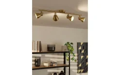 Seras Takspotlight 77cm GU10 LED 3000K 4x3W Borstad Mässing