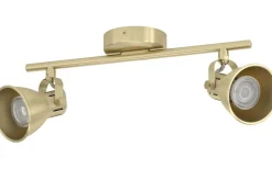 Seras Takspotlight 37cm GU10 LED 3000K 2x3W Borstad Mässing