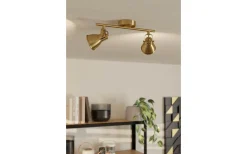 Seras Takspotlight 37cm GU10 LED 3000K 2x3W Borstad Mässing