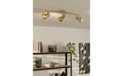 Seras Takspotlight 60cm GU10 LED 3000K 3x3W Borstad Mässing