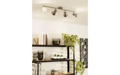 Seras Takspotlight 77cm GU10 LED 3000K 4x3W Antik Nickel