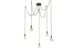 Sladdpendel 5-delat E27 antikkoppar