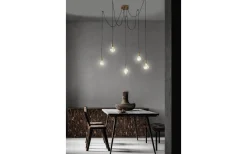 Sladdpendel 5-delat E27 antikkoppar