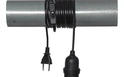 Sladdställ E27 med brytare 3,5m Svart