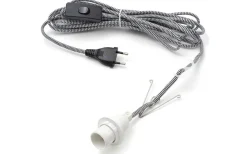 Sladdställ E14 Textil 5m med Brytare Sicksack