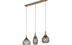 Soraya Takpendel 3-os E27 mattsvart/antikmässing