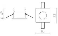 Splash SQ Infälld Spotlight Krom GU10 IP65