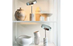 Starlight Uppladdningsbar Bordslampa 25cm LED 3000K 2W Krom/Grå Marmor