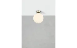 Stintino Plafond 20cm Vit/Satinnickel IP44
