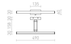 Swing Tavelbelysning Krom 49cm LED 8W 3000K