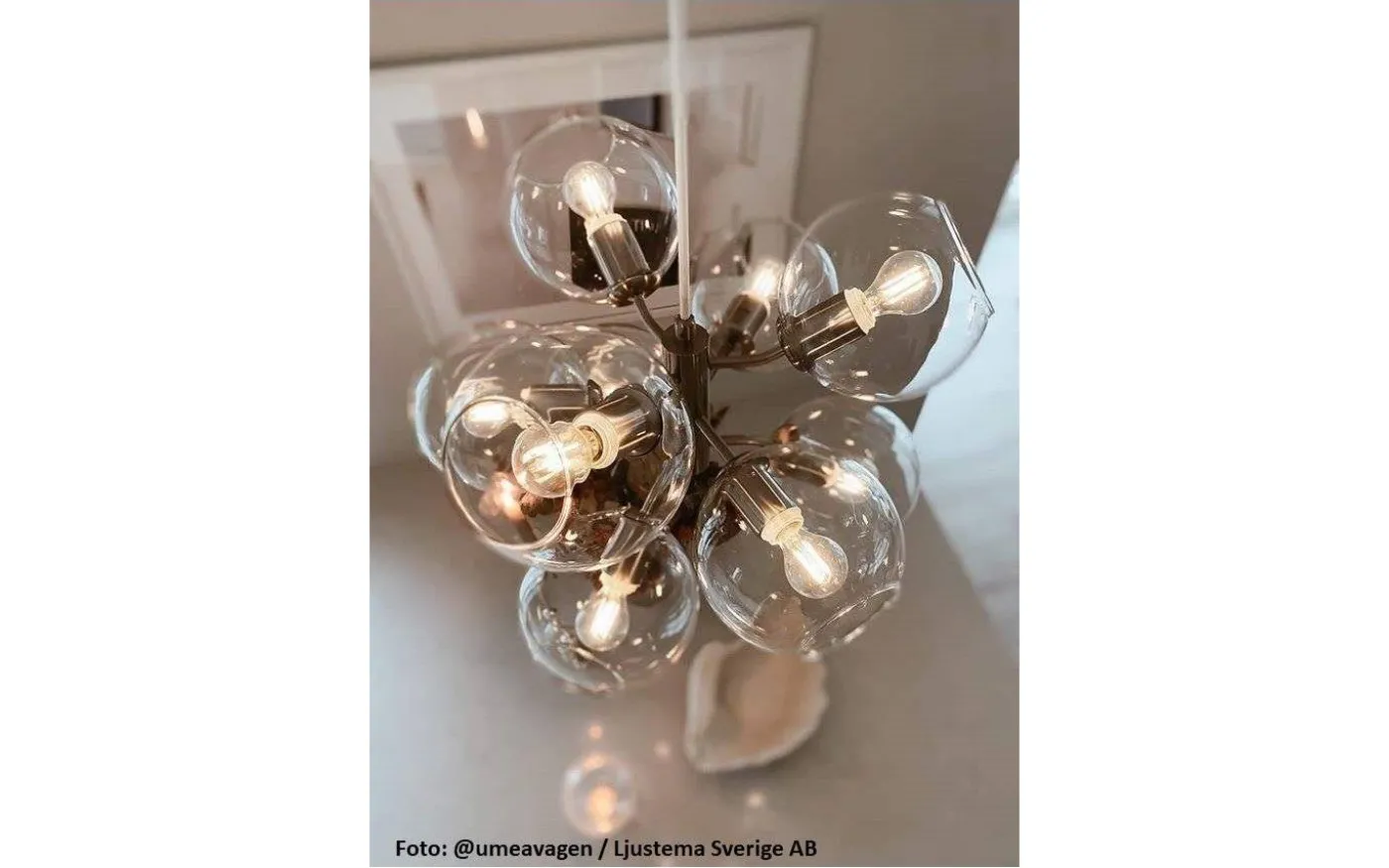 Tage Taklampa Nickel med Klarglas