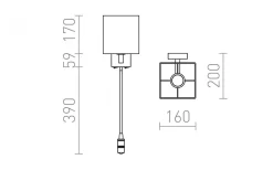 Taina Vägglampa Vit/Matt nickel E27 + 3W LED 25° 3000K