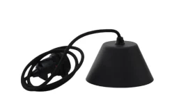 Takupphäng E27 med Textilsladd 1,2m Svart