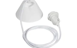 Takupphänge E27 med textilsladd 2,1m Vit