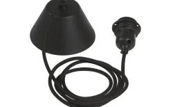 Takupphänge E27 med textilsladd 2,1m Svart