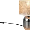 Tara Bordslampa 33cm E27 beige/förkromad