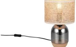 Tara Bordslampa 33cm E27 beige/förkromad