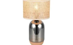 Tara Bordslampa 43cm E27 beige/förkromad