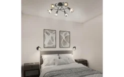 Tarifa Plafond 6-delad E14 mattsvart/förkromad