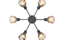 Tarifa Plafond 6-delad E14 mattsvart/förkromad