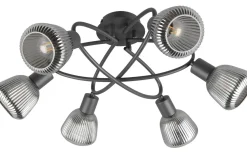 Tarifa Plafond 6-delad E14 mattsvart/förkromad