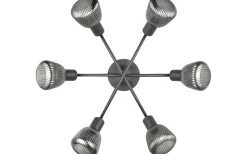 Tarifa Plafond 6-delad E14 mattsvart/förkromad