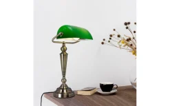 The Banker Bordslampa 41cm Antik/Grön