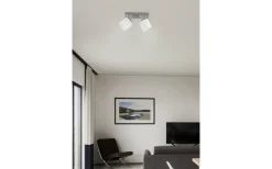 Tommy Spotlight 2-delad E14 borstad stål/vit