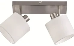 Tommy Spotlight 2-delad E14 borstad stål/vit