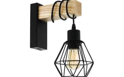 Townshend Vägglampa Trä/Svart