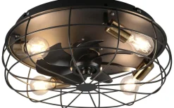 Trondheim Takfläkt 48cm 4xE27 mattsvart