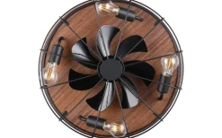 Trondheim Takfläkt 48cm 4xE27 matt svart/trä
