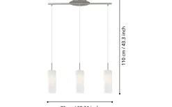 Troy 3 Taklampa 72cm Nickel/Vit