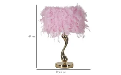 Tutto Bordslampa Fjädrar 47cm Rosa