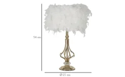 Tutto Bordslampa Fjädrar 54cm Vit