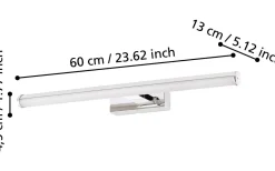 Vadumi Spegelbelysning 60cm LED 4000K 11,5W Krom IP44