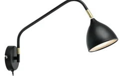 Valencia Vägglampa 1L 45cm Svart/Mässing