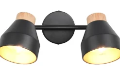 Valentin Spotlight 2-delad E14 matt svart/guld/trä