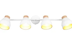 Valentin Spotlight 4-delad E14 matt vit/guld/trä