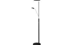 Vegas Golvlampa 180cm LED 3000K 20W+5W Dimbar Svart/Krom