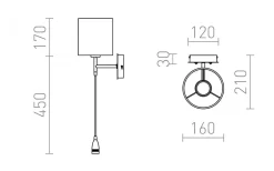 Versina Vägglampa Vit/Krom E27 + 3W LED 25° 3000K